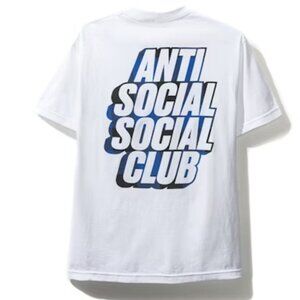 Anti Social Social Club Blocked Blue Plaid White Tee